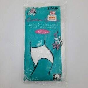 VTG Larissa White‎ Cotton Briefs 3 Pack Size 12 High Waisted Women's Panties NIP